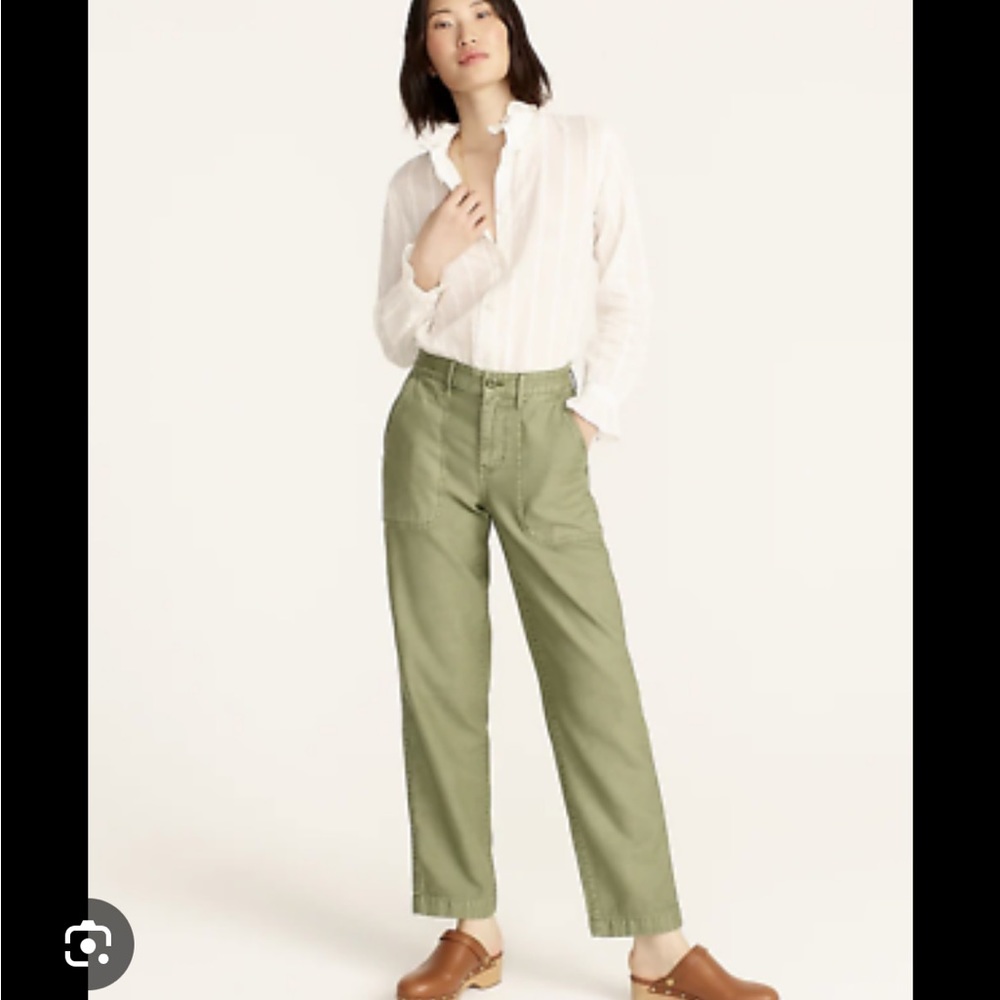 J. Crew Green Straight Leg Pants